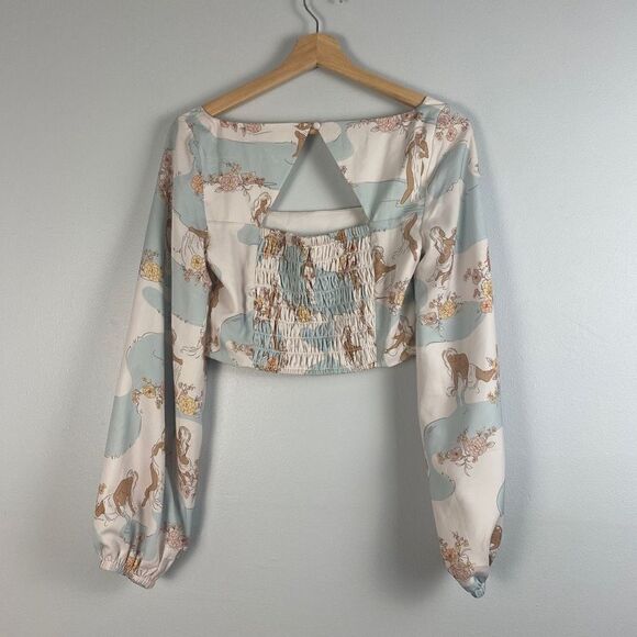 Song of Style Dixie Long sleeve Crop Top in Siren Multi - Picture 5 of 12